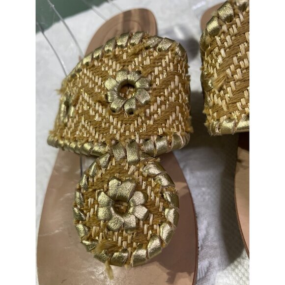 Jack Rogers Womens Gold T-Strap Sandals Size 5 - Picture 3 of 7